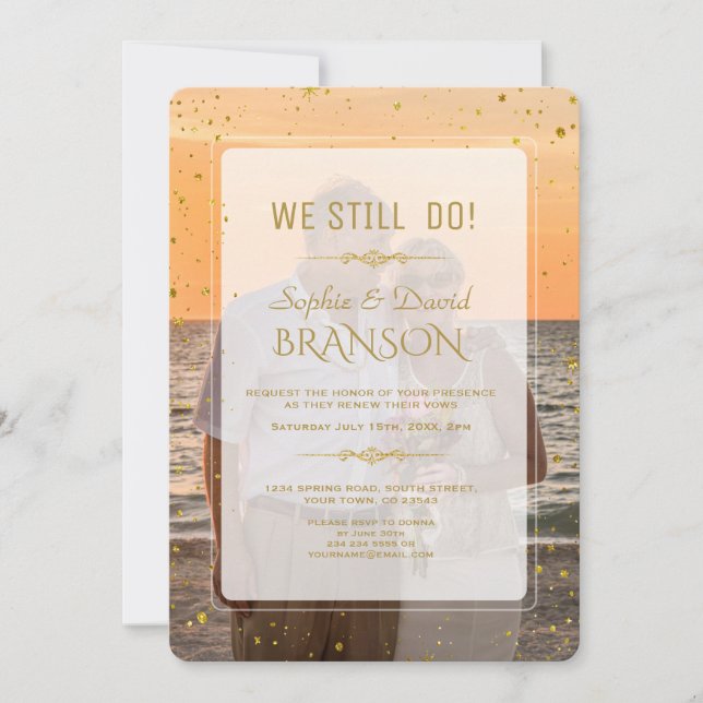 Whimsical Faded Photo Geometric WE STILL DO Invitation (Front)