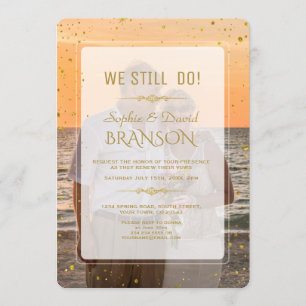 Whimsical Faded Photo Geometric WE STILL DO Invitation