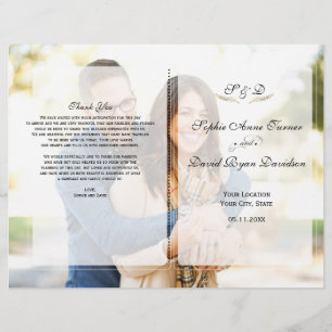Whimsical Faded Photo Geometric Wedding Program