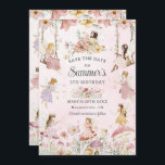 Whimsical Fairies Birthday Flower Garden Meadow Save The Date<br><div class="desc">Personalise this whimsical save the date easily and quickly. Simply click the Edit Using Design Tools button to edit the text,  change fonts and fonts colours. Featuring watercolor hand-drawn fairies in an enchanted wildflower meadow. Matching items available in store. All text is editable! (c) Somerset Fine Paperie</div>