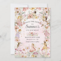 Whimsical Fairies Birthday Flower Garden Meadow