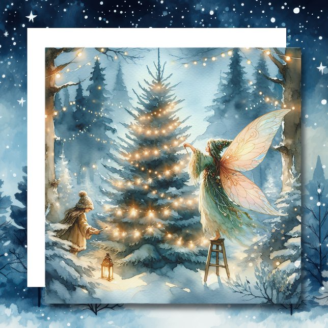 Whimsical Fairies in Winter Wonderland Holiday Card (Creator Uploaded)