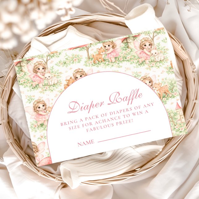 Whimsical Fairy Baby Shower Diapper Raffle Enclosure Card (Creator Uploaded)