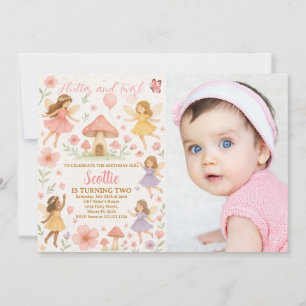 Whimsical Fairy Birthday Invitation with photo