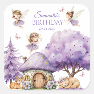 Whimsical Fairy Birthday Party Sticker Enchanted