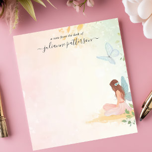 Whimsical Fairy Butterfly Garden Personalised Name Notepad