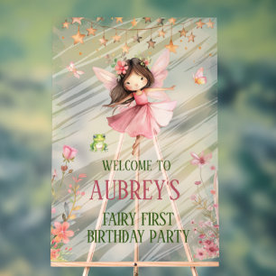 Whimsical Fairy First Birthday Acrylic Sign