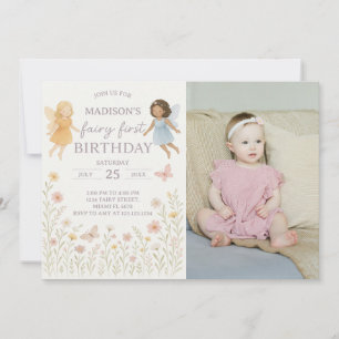 Whimsical Fairy First Birthday Invitation