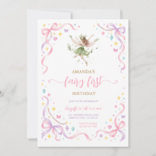 Whimsical Fairy First Birthday Invitation