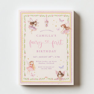 Whimsical Fairy First Birthday Invitation