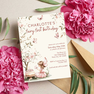 Whimsical Fairy First Birthday Invitation