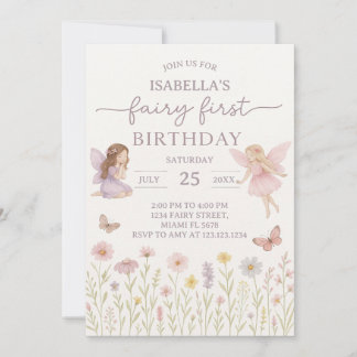 Whimsical Fairy First Birthday Invite