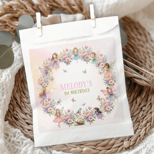 Whimsical fairy garden 1st birthday favour bag