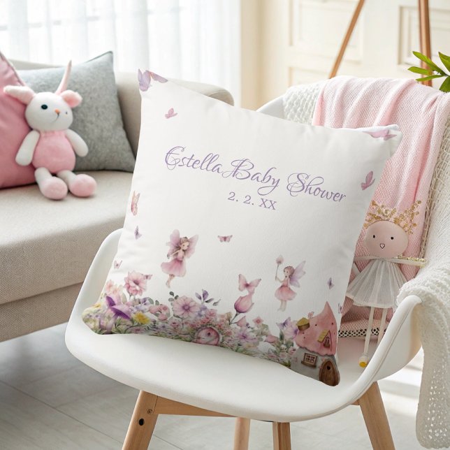 Whimsical Fairy Garden Baby shower  Cushion (Creator Uploaded)