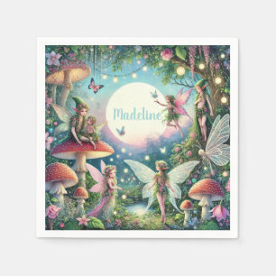 Whimsical Fairy Garden Enchanted Birthday Napkin