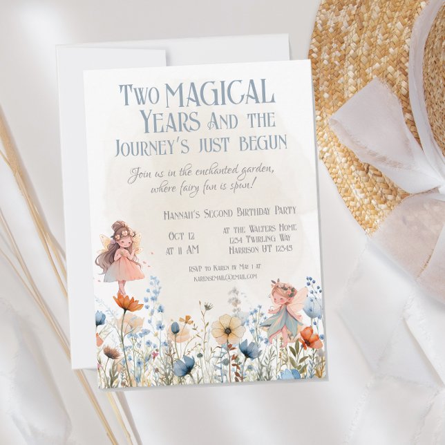 Whimsical Fairy Garden Magic Second Birthday Invitation (Creator Uploaded)