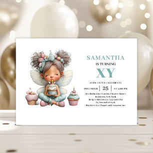 Whimsical Fairy Girl 4th Birthday Pastel Magical Invitation