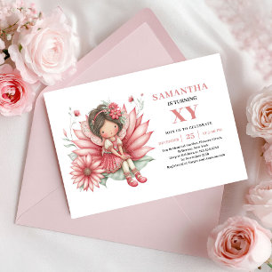 Whimsical Fairy Girl 6th Birthday Floral Invites