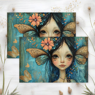 WHIMSICAL FAIRY GIRL DECOUPAGE TISSUE PAPER