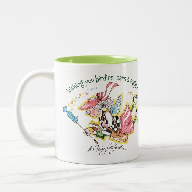 Whimsical Fairy Golfmother Two-Tone Coffee Mug (Left)