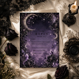 Whimsical Fairy Goth Wedding RSVP Card