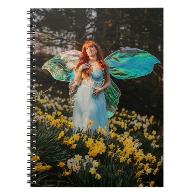 Whimsical Fairy in a Daffodil Field - Notebook (Front)