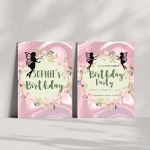 Whimsical Fairy kids birthday invitation card