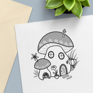 Whimsical Fairy Mushroom House Self-inking Stamp