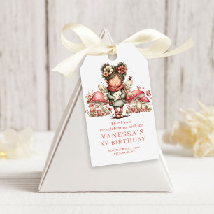 Whimsical Fairy Pink Flowers Girl Birthday Gift  Tags