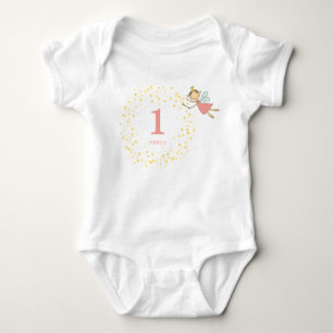 Whimsical Fairy Princess Girl 1st Birthday Party Baby Bodysuit