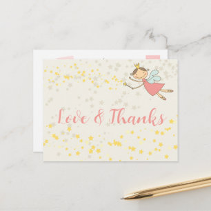 Whimsical Fairy Princess Girl Birthday Thank You Postcard