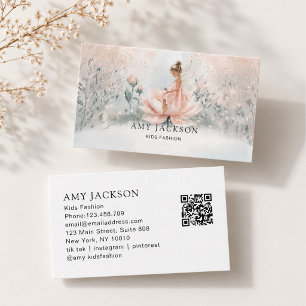 Whimsical Fairy QR Code Business Card
