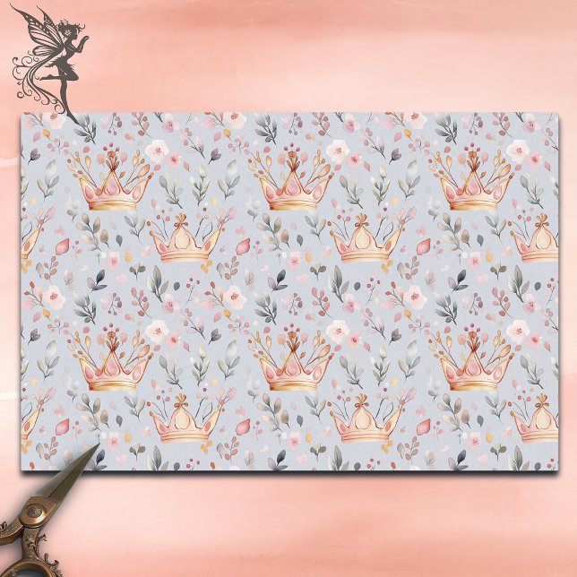 Whimsical Fairy Queen Magical Crown Pastel Pink Tissue Paper (Creator Uploaded)