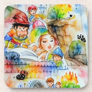 Whimsical Fairy Tale Illustration Coaster