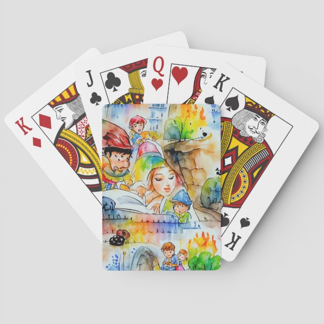 Whimsical Fairy Tale Illustration Playing Cards (Back)