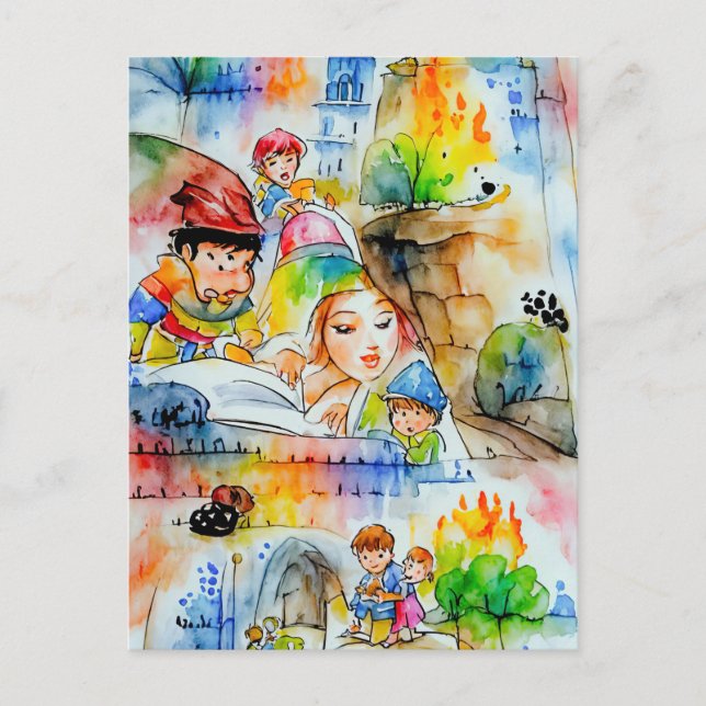 Whimsical Fairy Tale Illustration Postcard (Front)