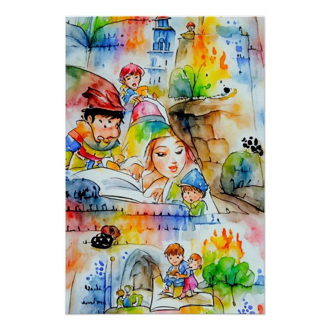 Whimsical Fairy Tale Illustration Poster (Front)