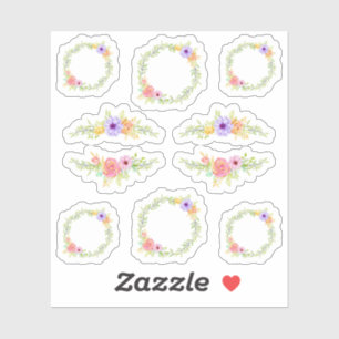 Whimsical Fairy Tale Roses Floral Wreath & Borders