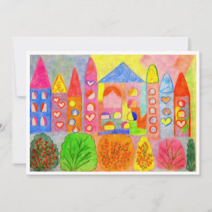 Whimsical Fairy Tale Town  Thank You Card