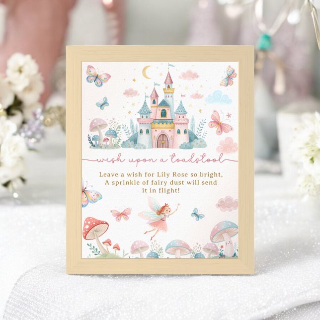 Whimsical Fairy Wish Sign 1st Birthday Party (Whimsical Fairy Wish Sign 1st Birthday Party)