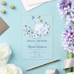 Whimsical Fairytale Princess Dress Bridal Shower Acrylic Invitations