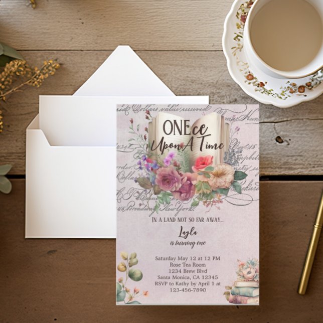 Whimsical Fairytale Story Book First Birthday  Invitation (Creator Uploaded)