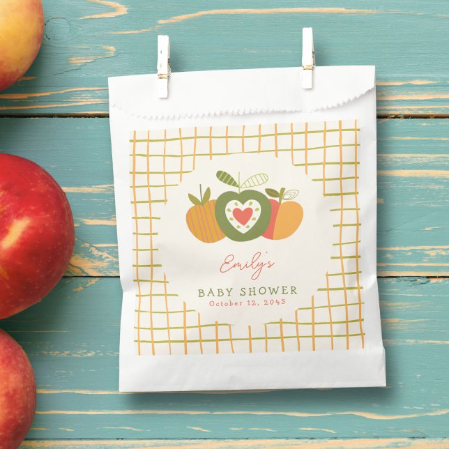  Whimsical Fall Apple Theme Baby Shower Green Favour Bag (Creator Uploaded)