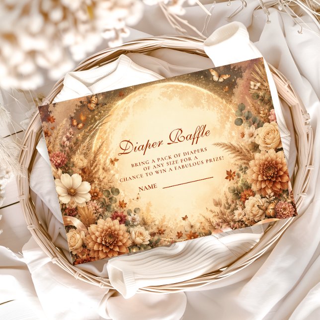 Whimsical Fall Boho Diaper Raffle Enclosure Card (Creator Uploaded)