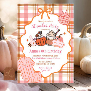 Whimsical Fall Cosy Sleepover Party Invitation