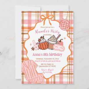 Whimsical Fall Cosy Sleepover Party Invitation