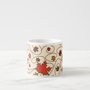 Whimsical Fall Curly Maple Leaf Pattern Espresso Cup