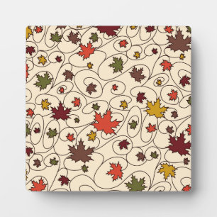 Whimsical Fall Curly Maple Leaf Pattern Plaque