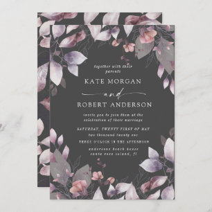 whimsical fall floral wedding invitation