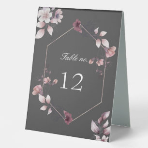 whimsical fall floral wedding table number  table 